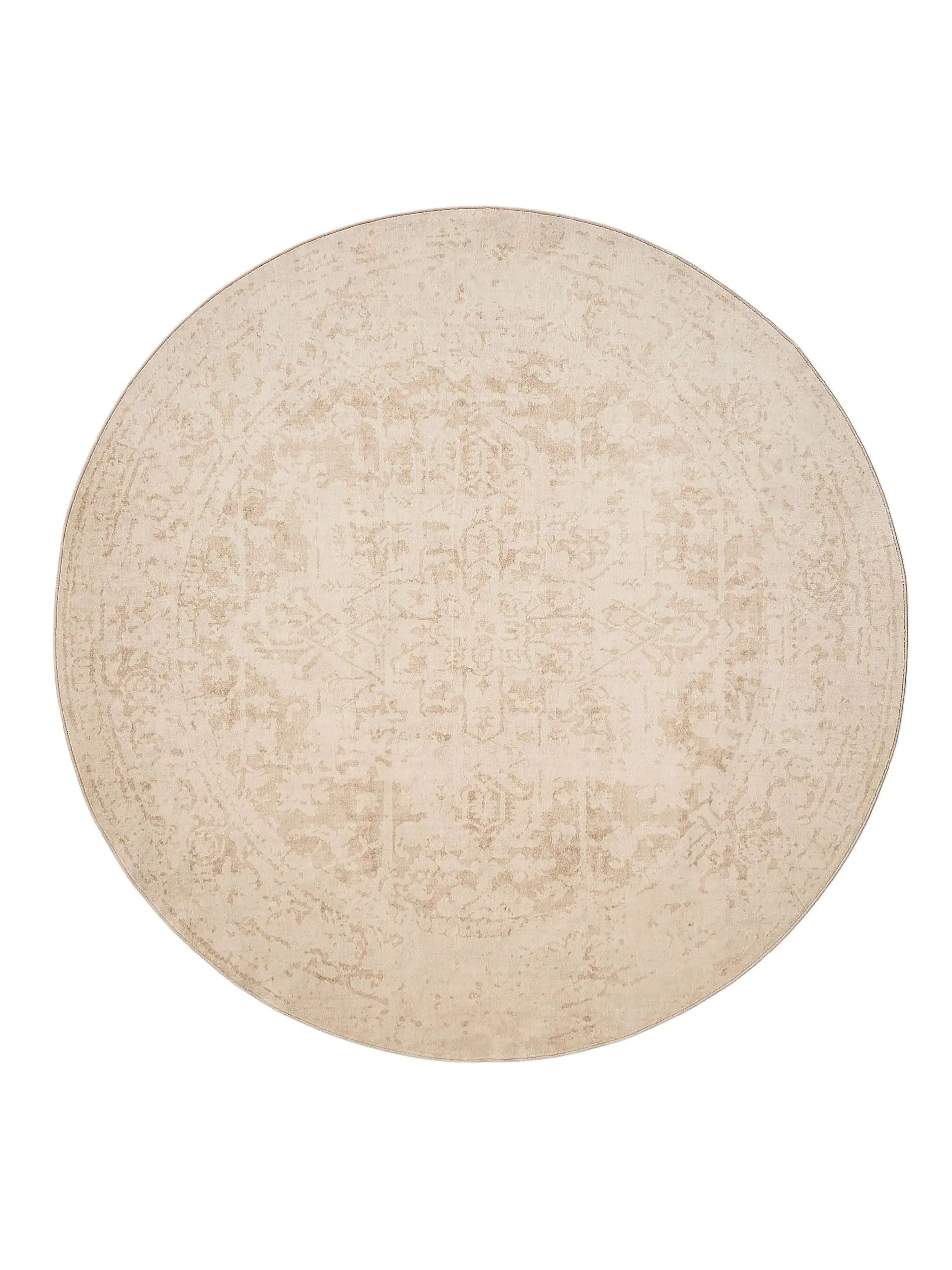 Waschbarer Teppich 200x300 für Wohnzimmer Schlafzimmer rund 200 cm Beige Grau Taupe