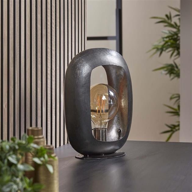 Lampe de table moderne en nickel noir