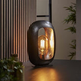 Lampe de table moderne en nickel noir