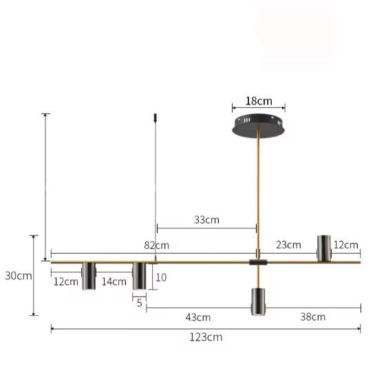 Aster Maison | Mehrflammige decken pendelleuchte