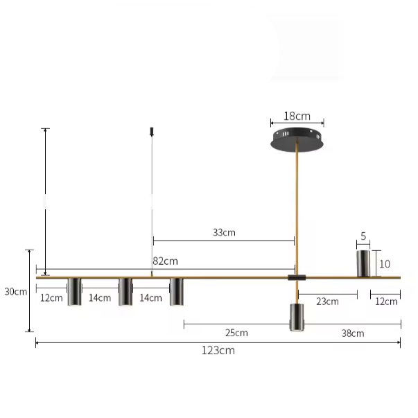 Aster Maison | Mehrflammige decken pendelleuchte