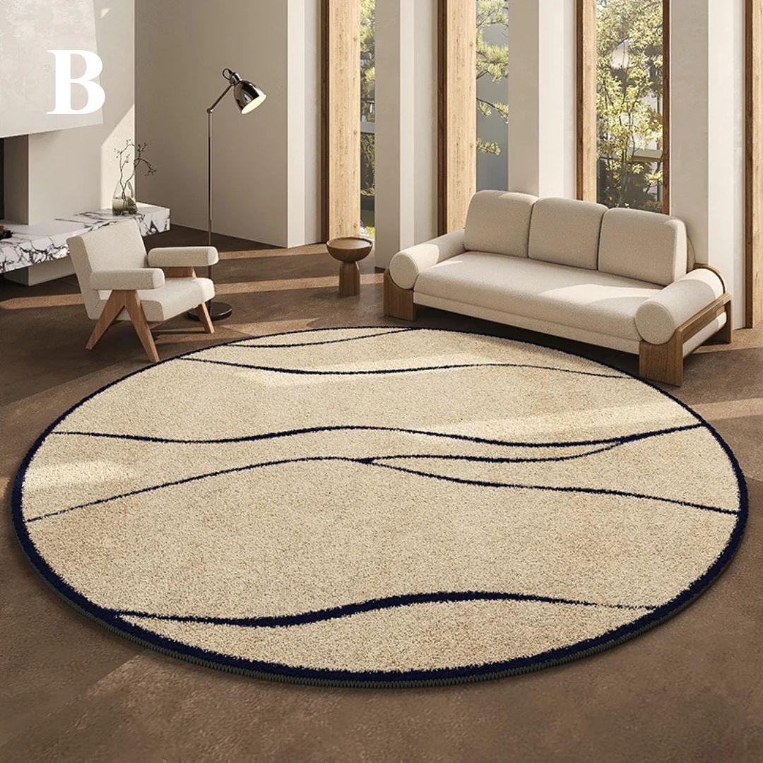 Tapis rond de luxe de style français 