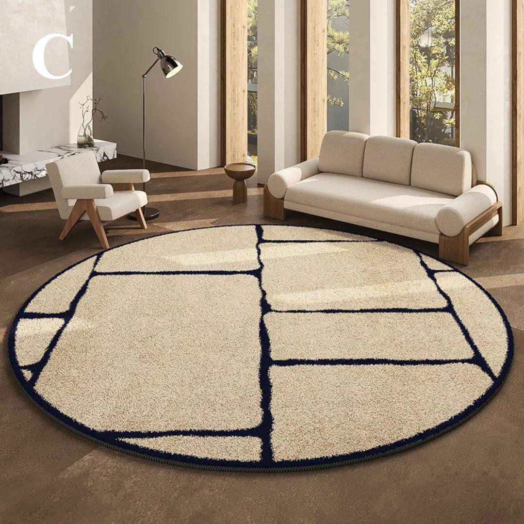 Luxe rond vloerkleed in Franse stijl 