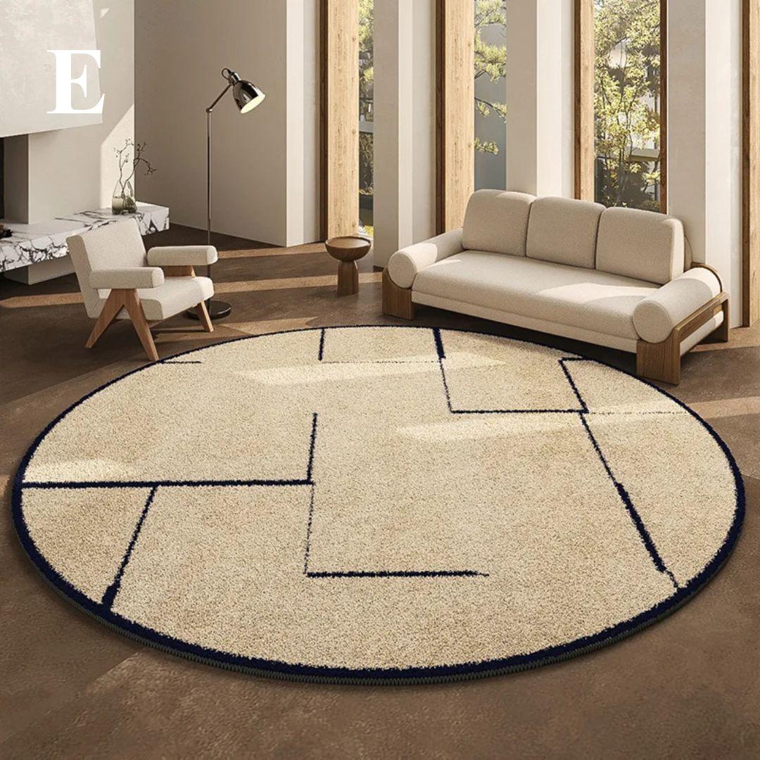 Tapis rond de luxe de style français 