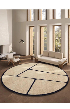 Tapis rond de luxe de style français 