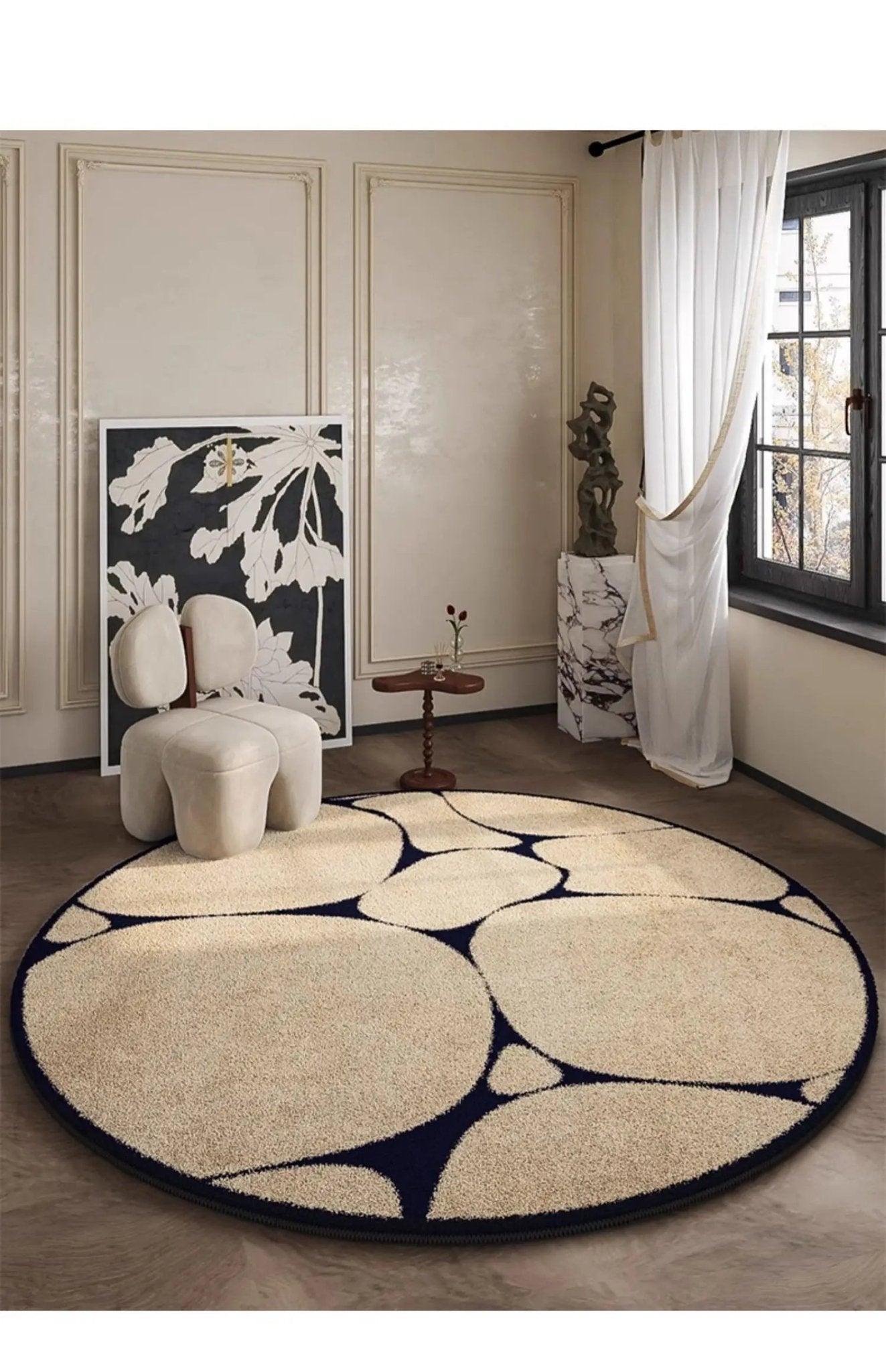 Luxe rond vloerkleed in Franse stijl 