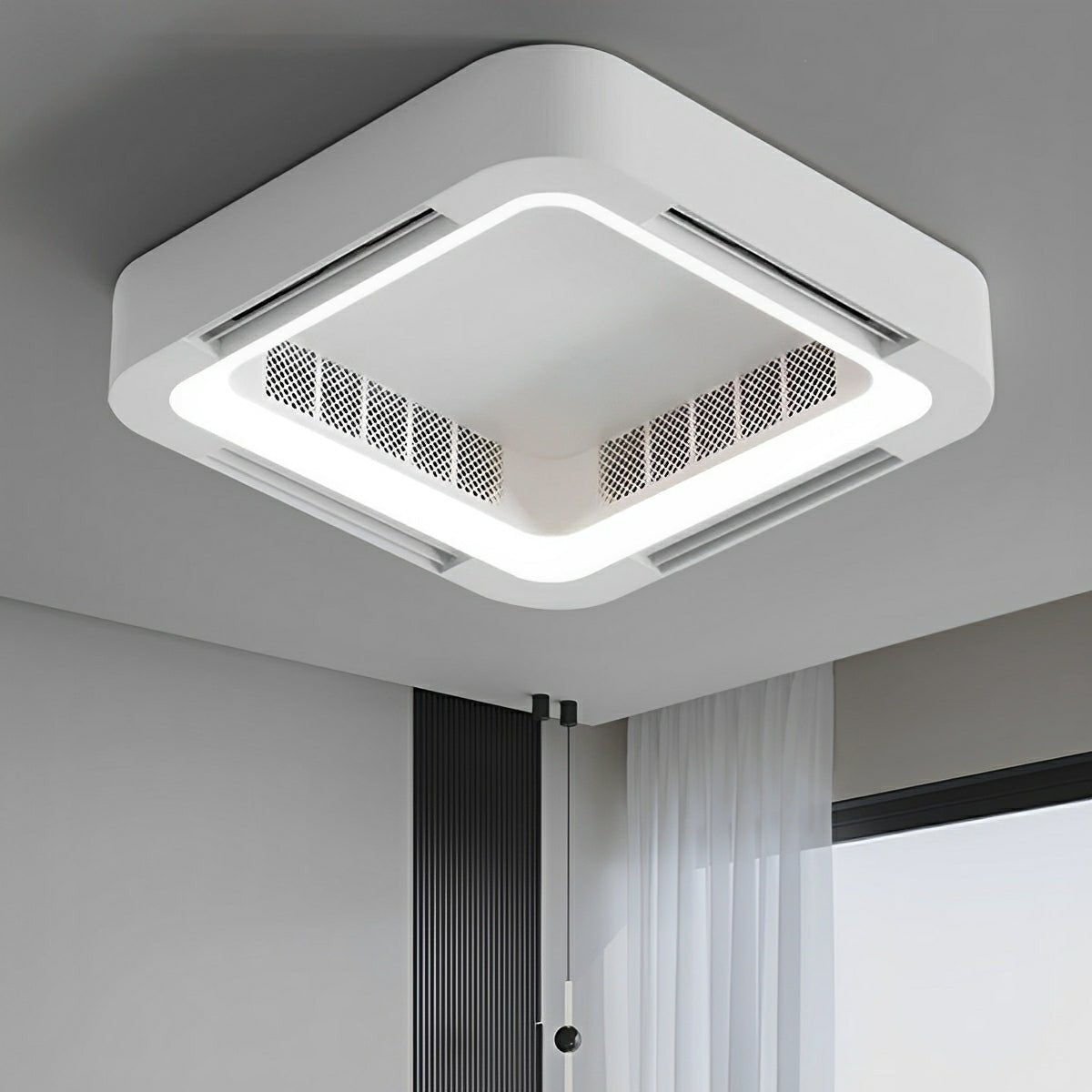 Moderner LED-Deckenventilator ohne Flügel mit Beleuchtung
