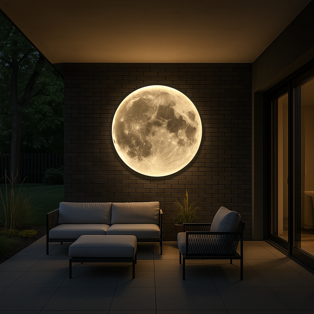 Moderne Mond-Wandleuchte