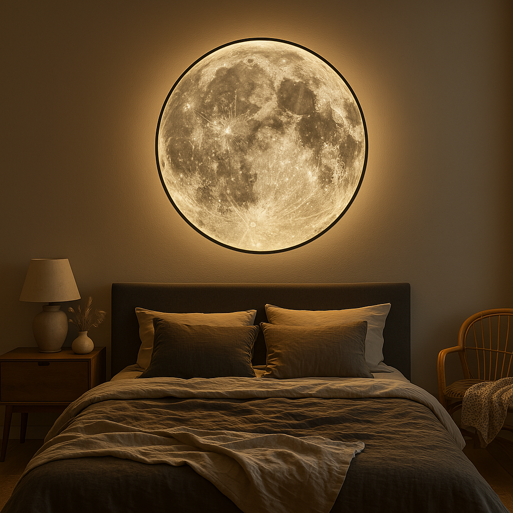 Moderne Mond-Wandleuchte