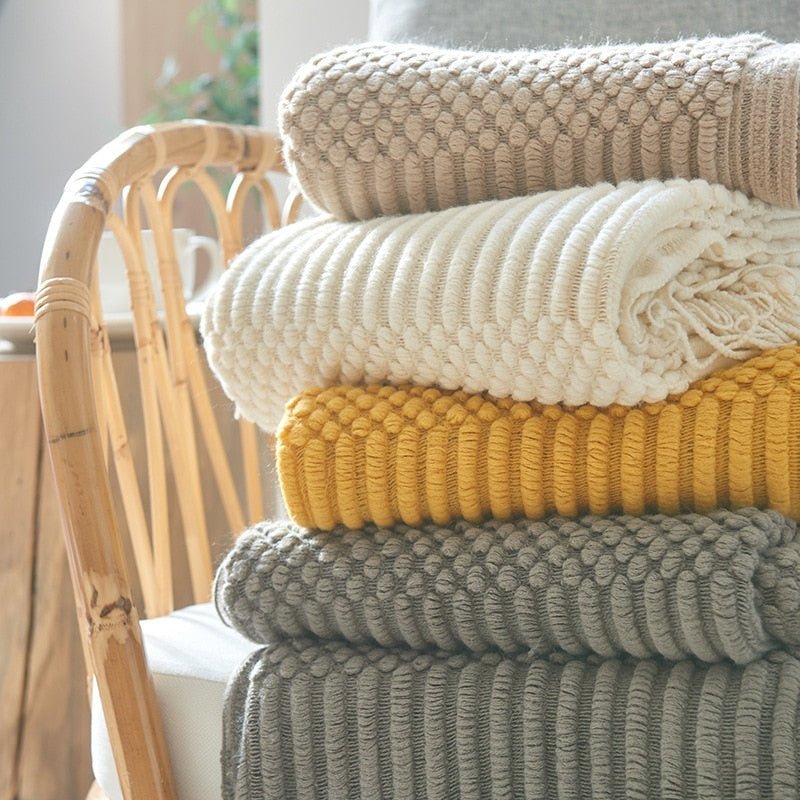 Sofa-Strickdecke im Nordic Stil