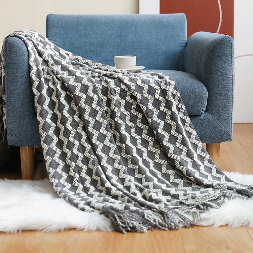 Sofa-Strickdecke im Nordic Stil