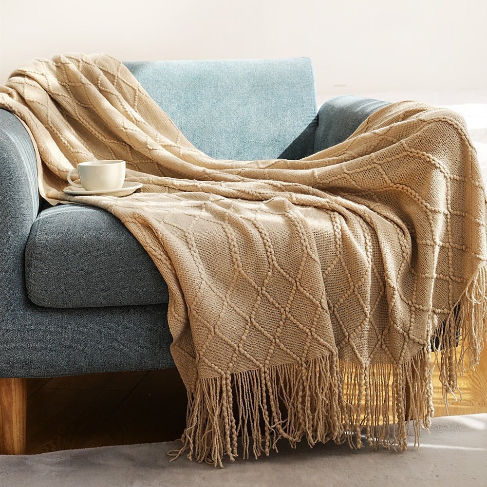 Sofa-Strickdecke im Nordic Stil