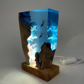 BlueAbyss – Lampe de table artistique océan