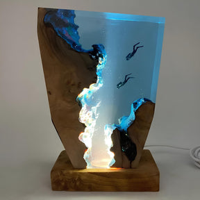 BlueAbyss – Lampe de table artistique océan