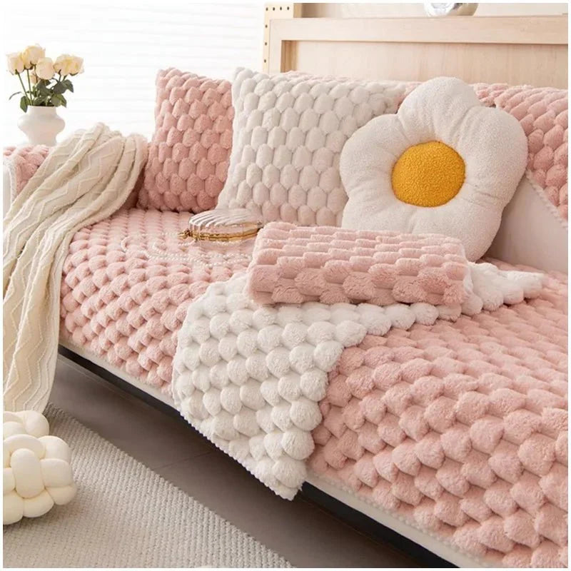 Couverture en peluche épaisse dans des tons pastel doux