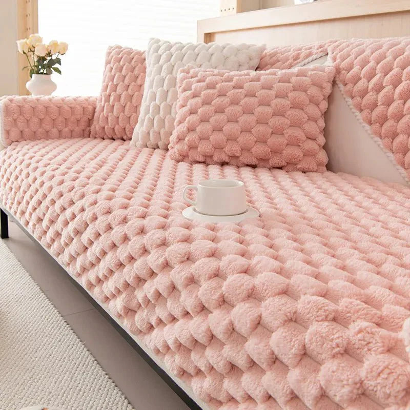 Couverture en peluche épaisse dans des tons pastel doux