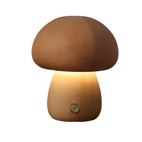 Lampe de table champignon vintage en bois