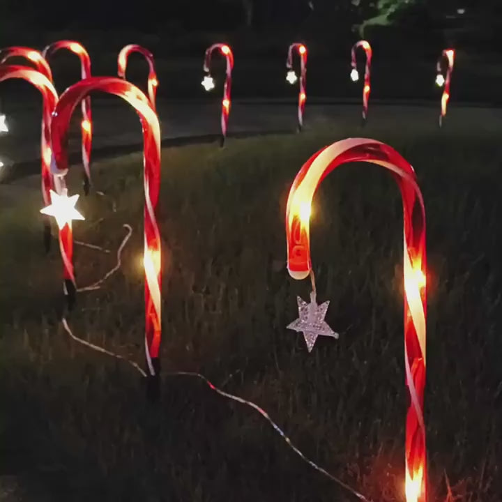 Weihnachts Solar Candy Cane Lichter