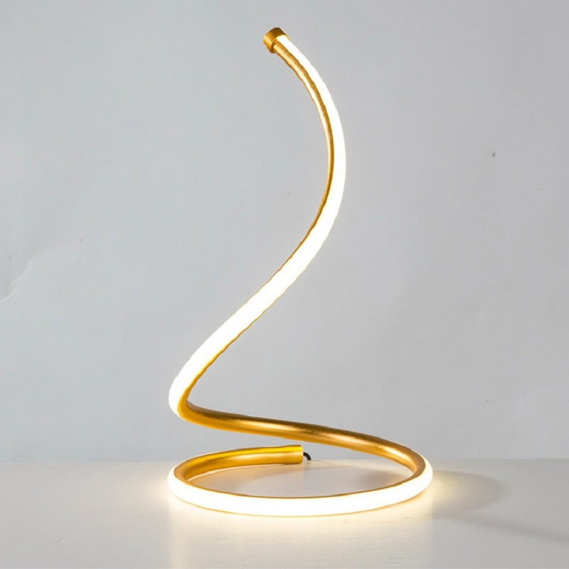 Spiral Tischlampe mit LED-Design