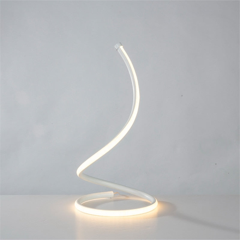 Spiral Tischlampe mit LED-Design