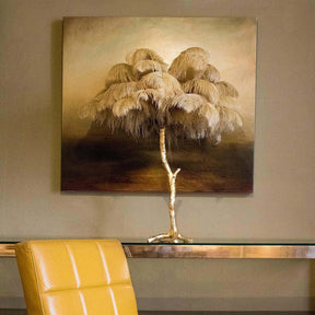 Fluffy ostrich leg floor lamp