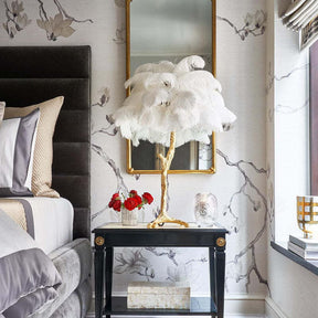 Fluffy ostrich leg floor lamp