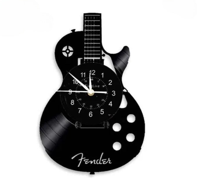 Gitarren-Vinyl-Wanduhr