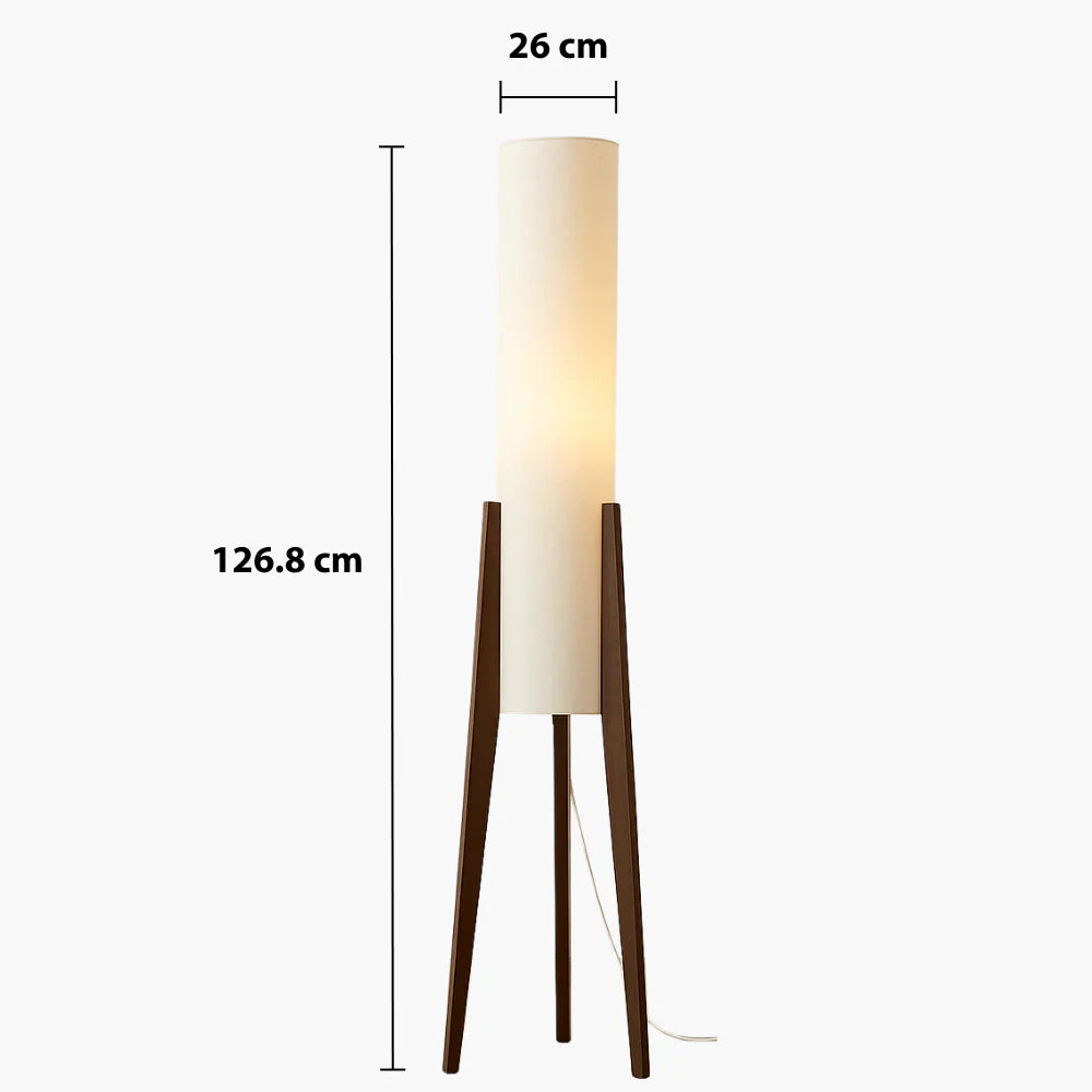 Elegante Stehleuchte aus Walnussholz