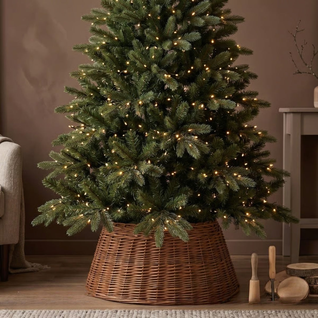 Willowen Weihnachtsbaumständer-Abdeckung aus natürlicher Weide
